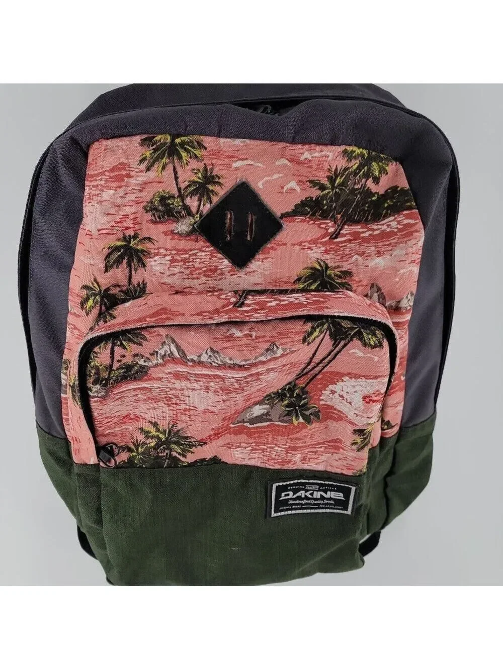 Dakine 23L Backpack 2014 Summer Palm Print Surf Skate School Bag Green Pink